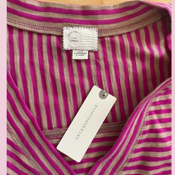 NEW ANTHROPOLOGIE Postcard long sleeve top size XS - Picture 2 of 3
